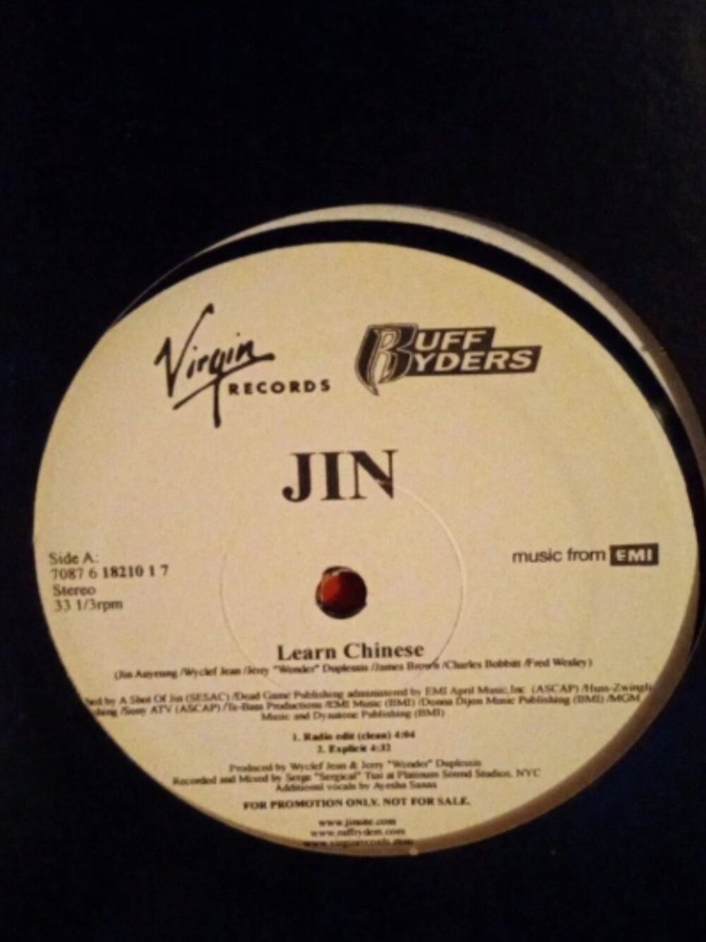 Jin – Learn Chinese 12" Promo New Record 2003 Virgin Ruff Ryders Hip Hop 33 RPM